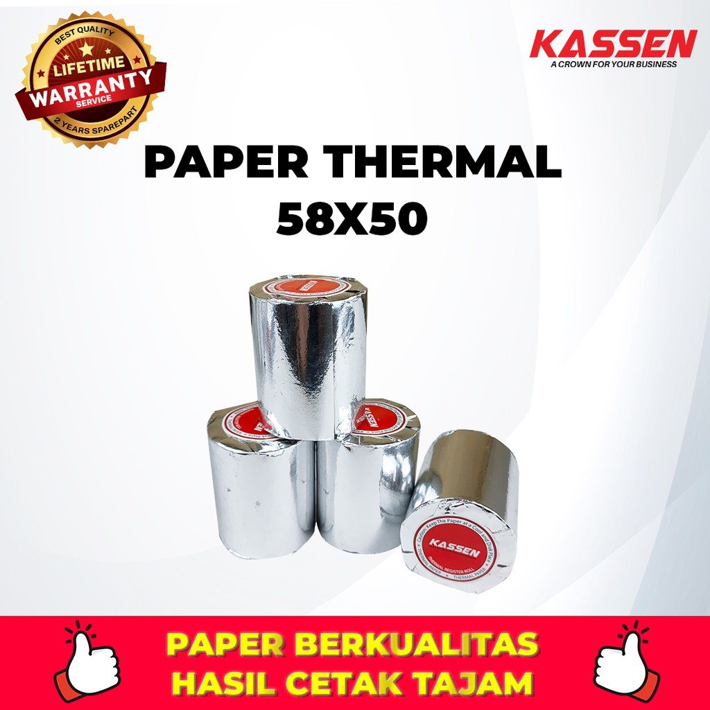 

Kertas Thermal Kassen 58 X 50 Paper Thermal