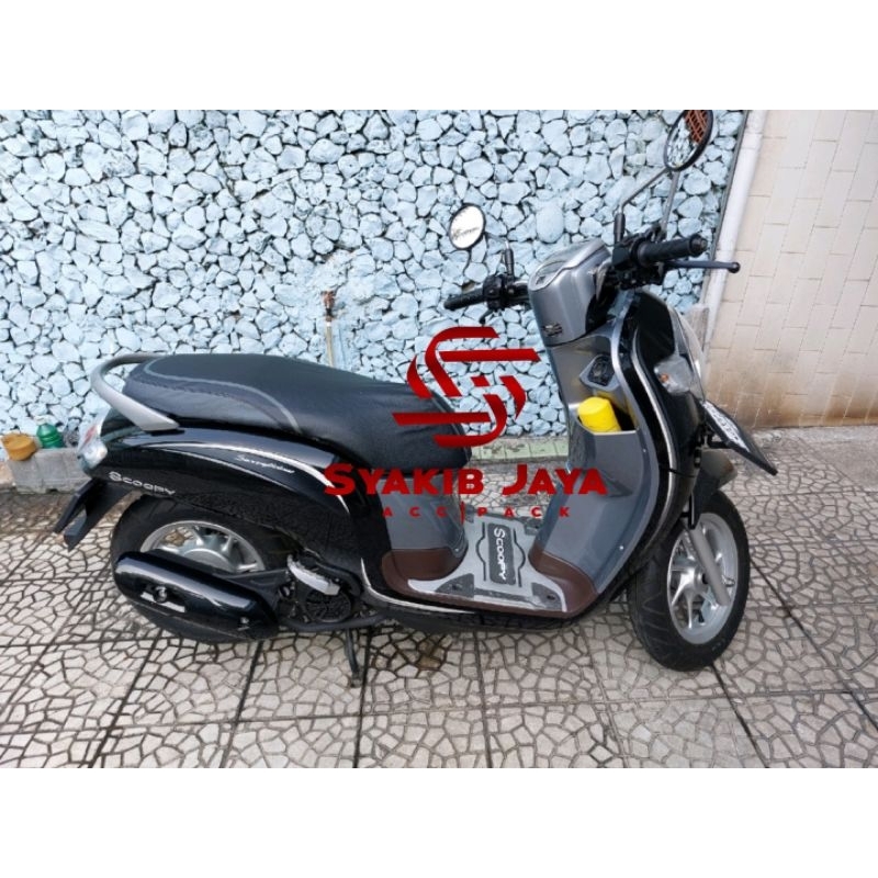 Sarung Jok/Seat Cover Honda Scoopy 2019 Hitam Abu ORI