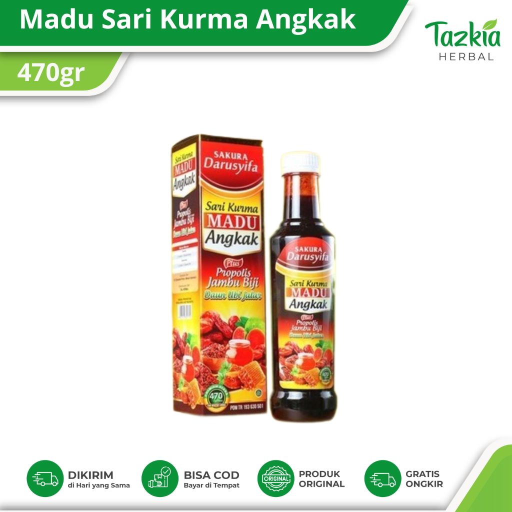 

Madu Sari Kurma Angkak Propolis Jambu Biji Untuk DBD dan Typus Darusyifa 470gr