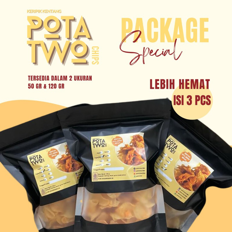 

POTATWO- Keripik Kentang Renyah Isi 3 Pcs (150gr & 360gr)