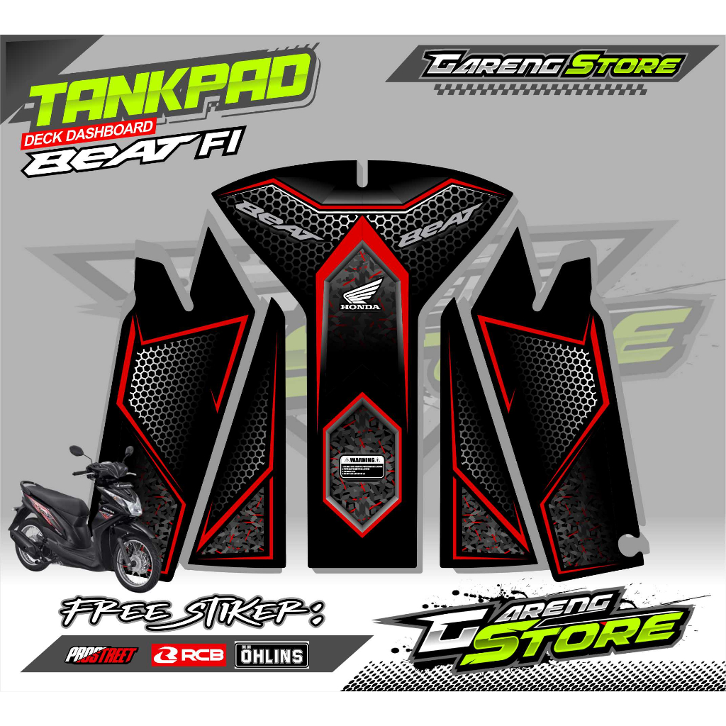 STRIPING VARIASI TANKPAD HONDA BEAT FI / PELINDUNG DASHBOARD STICKER MOTOR BEAT FI