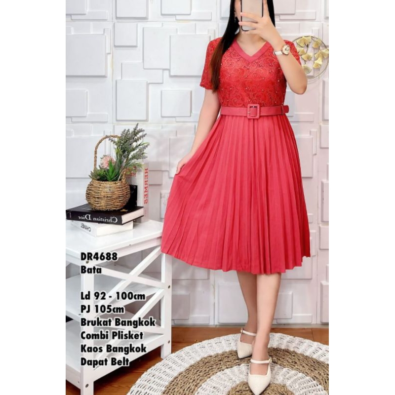 DR4688 Dress Brukat Combi