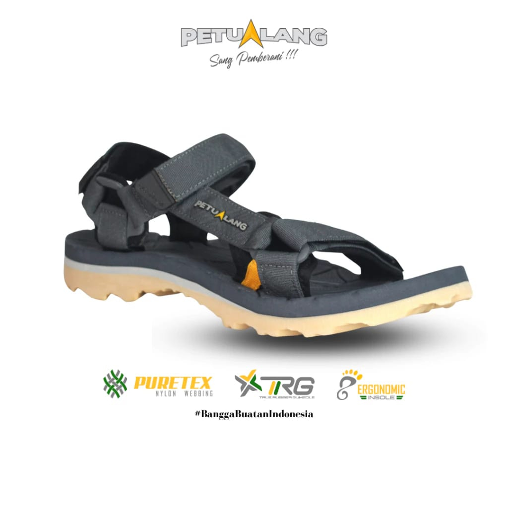 SENDAL Petualang Towuti Strap  - Sandal Gunung/Hiking Jepit Pria Dewasa Petualang Original