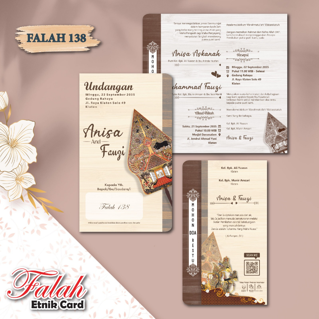 Undangan pernikahan murah / Blangko Undangan Pernikahan Falah 138/ Undangan soft cover / Undangan es