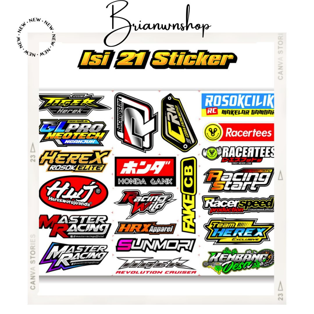 F⚡ASH SALE 12.12 Stiker Motor master recing Honda Gank Racing Hell/ Rosok Cilik / Fake CB / herex ro