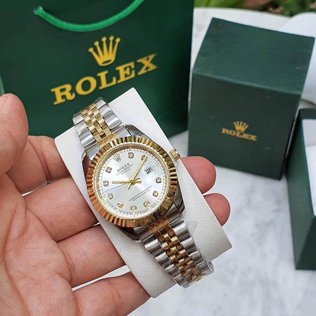 jam tangan wanita rolex full set free anting+kalung+gelang+cincin+box terbaru GO 1245