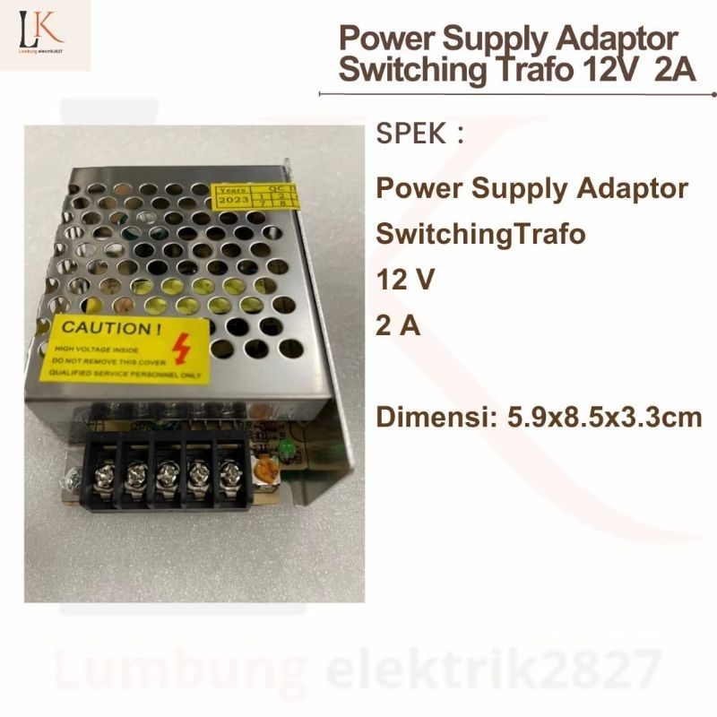 Power Supply Adaptor Switching Trafo 12v 2a / 12 VOLT 2 Ampere PSU psu