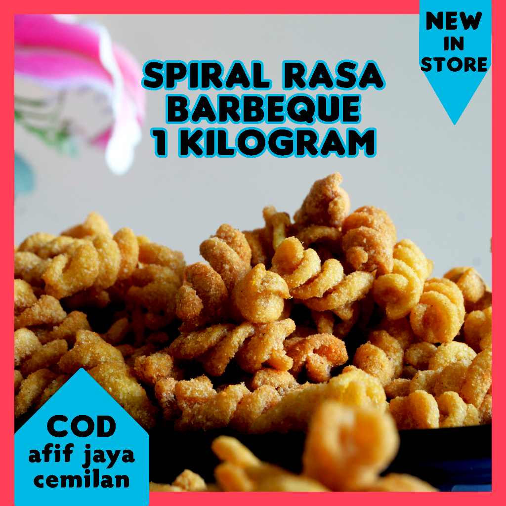 

Makaroni spiral rasa barbeque (BBQ) gurih 1 kg afif jaya cemilan