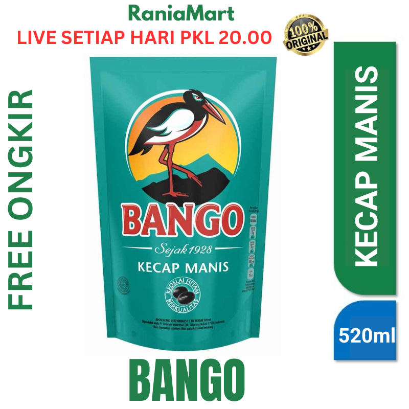 

Bango Kecap Manis kemasan pouch 520ml kulakan murah raniamart