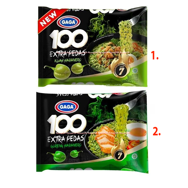 

Gaga 100 Extra Pedas Kuah Goreng Habanero Cabai Mexico Level 7 Mie Instan Mi Hijau Super Pedas Gaga100 Meksiko