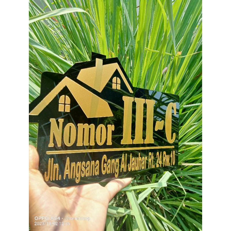 Papan Nama Nomor Rumah Akrilik Acrylic Laser Cutting VM02