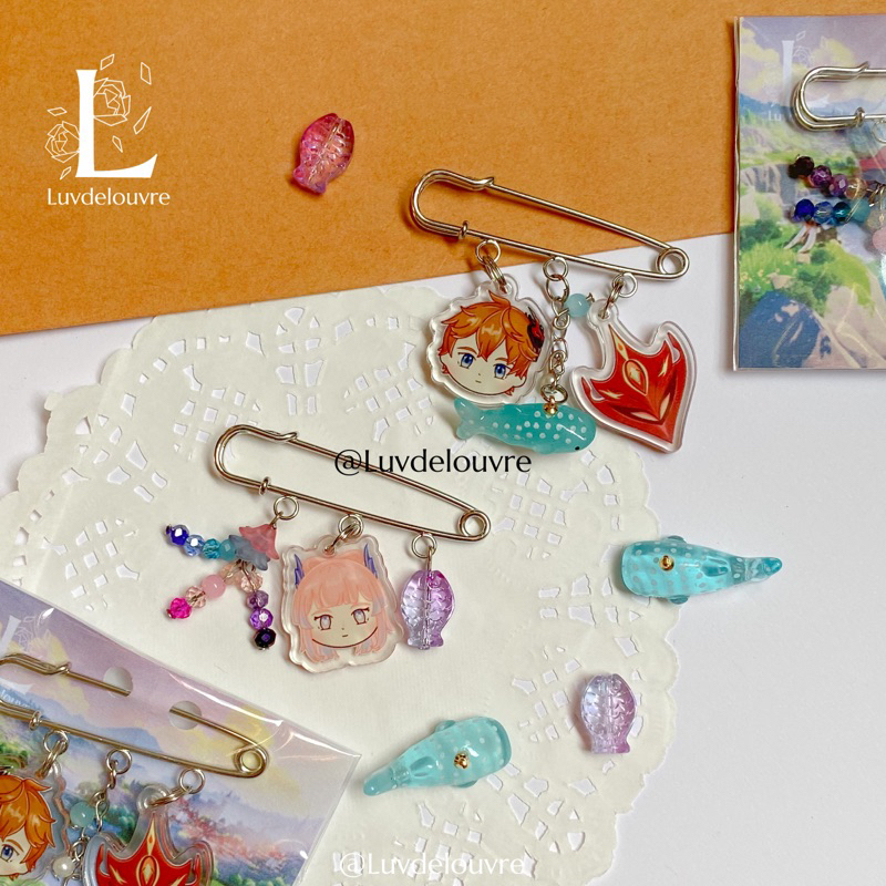 GENSHIN KOKOMI BROS CHILDE NARWHAL WHALE PIN TARTAGLIA GENSHIN IMPACT