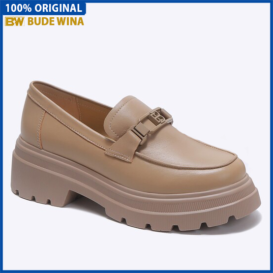 SEPATU LOAFER WANITA EVERBEST ORIGINAL LEATHER LOAFERS SLIP ON BROWN EW20