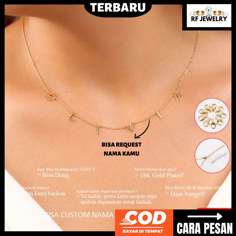 Kalung nama titanium custom nama kalung Prilly latuconsina