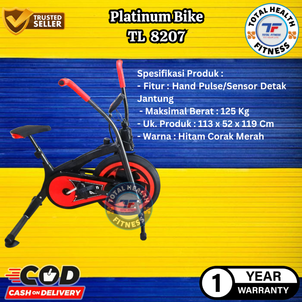 Alat Olahraga Fitness Statis Platinum Bike Sepeda Terapi Total Fitness Murah