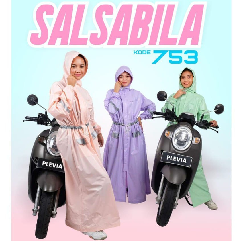 Jas hujan Gamis Salsabila Plevia 753 Jas Hujan Terusan Salsabila Jas Hujan Rok Panjang Wanita