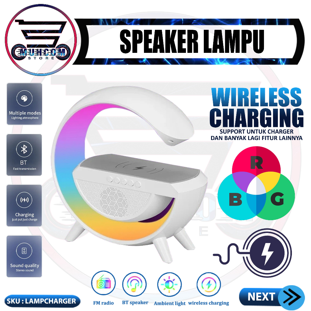 YN-2209 Ambient Light Speaker Bluetooth Portabel With Wireless Charger Smart Home Pengisi Daya Nirka