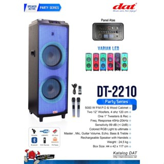 Speaker Portable DAT DT 2210 12 inch 2 Mic Wireless