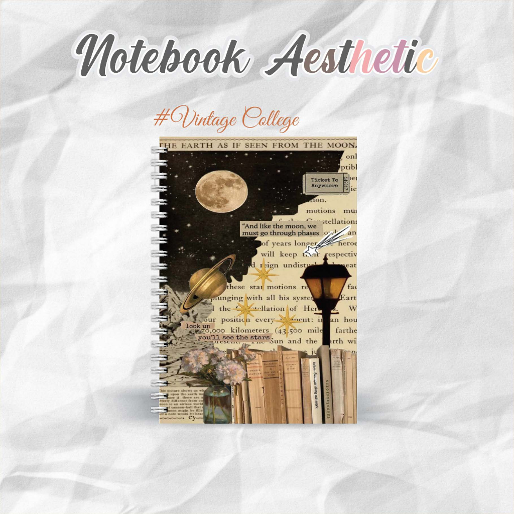 

NOTEBOOK A5 VINTAGE COLLEGE CATATAN/JURNAL BOOKPAPER GRID/KOTAK2#DOTTED/TITIK2#BLANK/POLOS