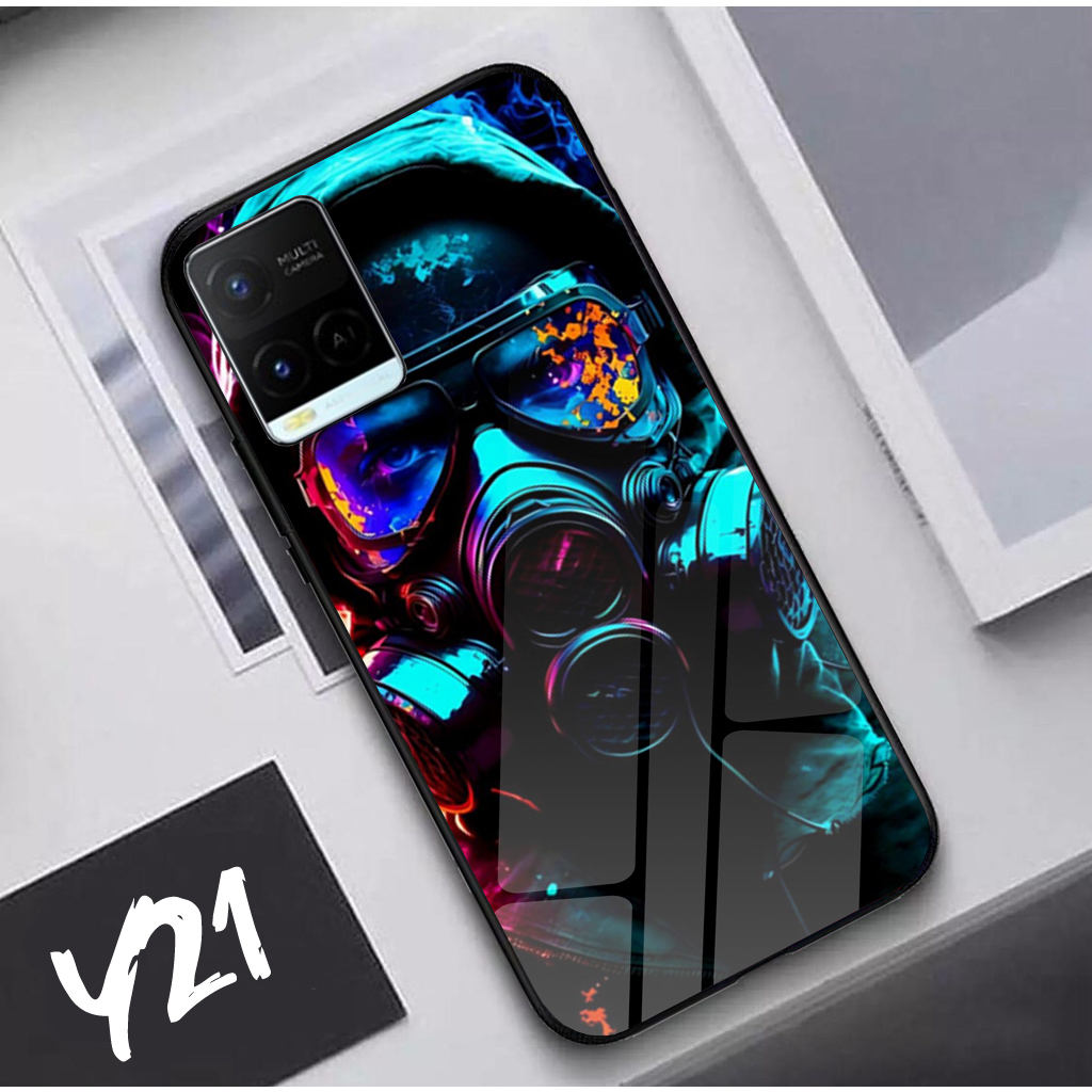 [FC28] Softcase Kaca Glass Motif FIND CASE - VIVO Y21  - Kesing   VIVO Y21 Terbaru - Kesing HP  VIVO