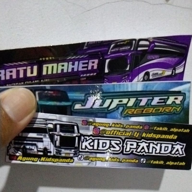 

stiker bus telolet Kids panda, Ratu Maher, Jupiter 6pcs