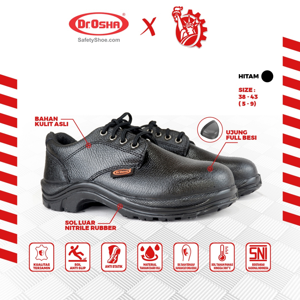 Sepatu Proyek Safety Dr.Osha 2198 - Hitam