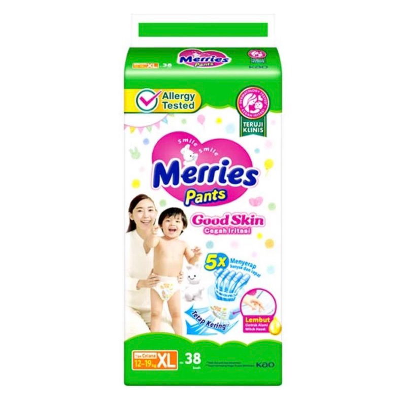 READY STOCK ✅ Popok Merries ukuran XL