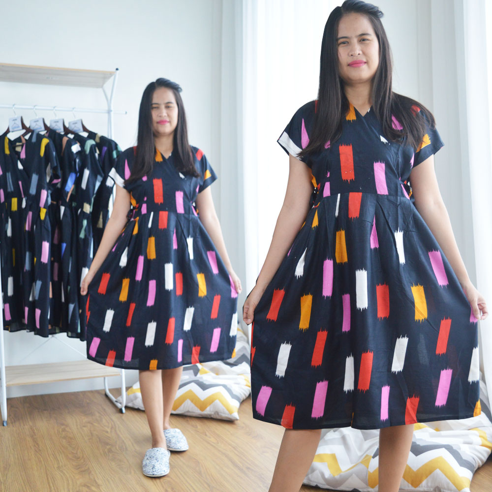 Daster kimono Dress Tali Samping Daster Nyaman Bumil Busui Friendly Kekinian