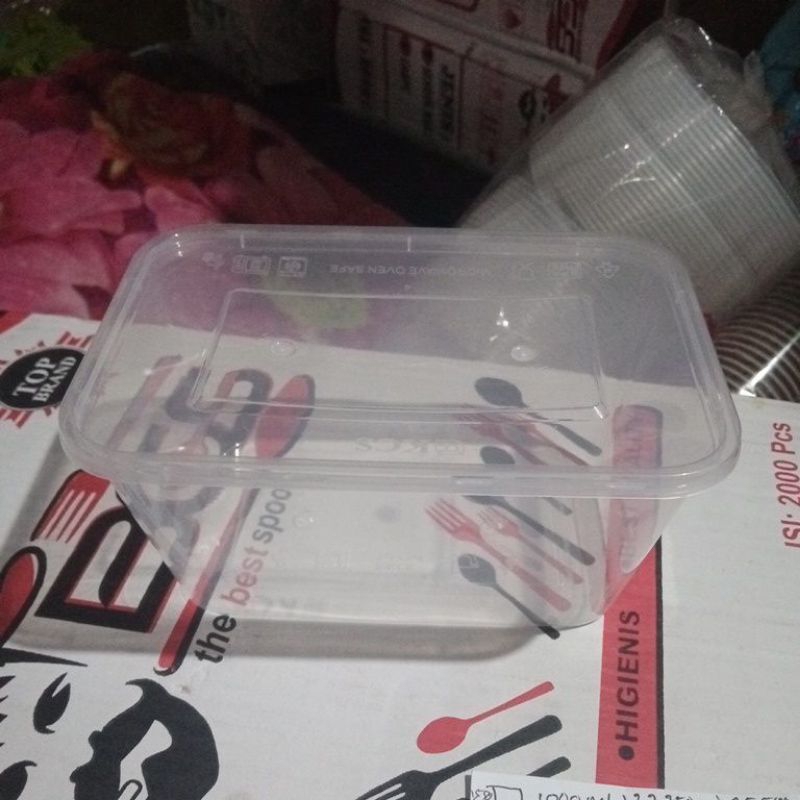 kotak nasi plastik 1000ml / thin wall 1000ml