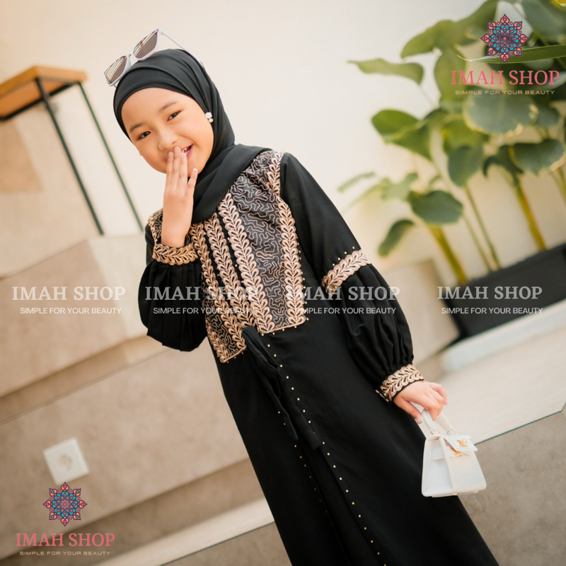 Abaya Gamis Anak Perempuan Dress Maxi Arab Saudi Bordir Zephy Turki Umroh Dubai Turkey Renda Impor 828 By Imah Shop