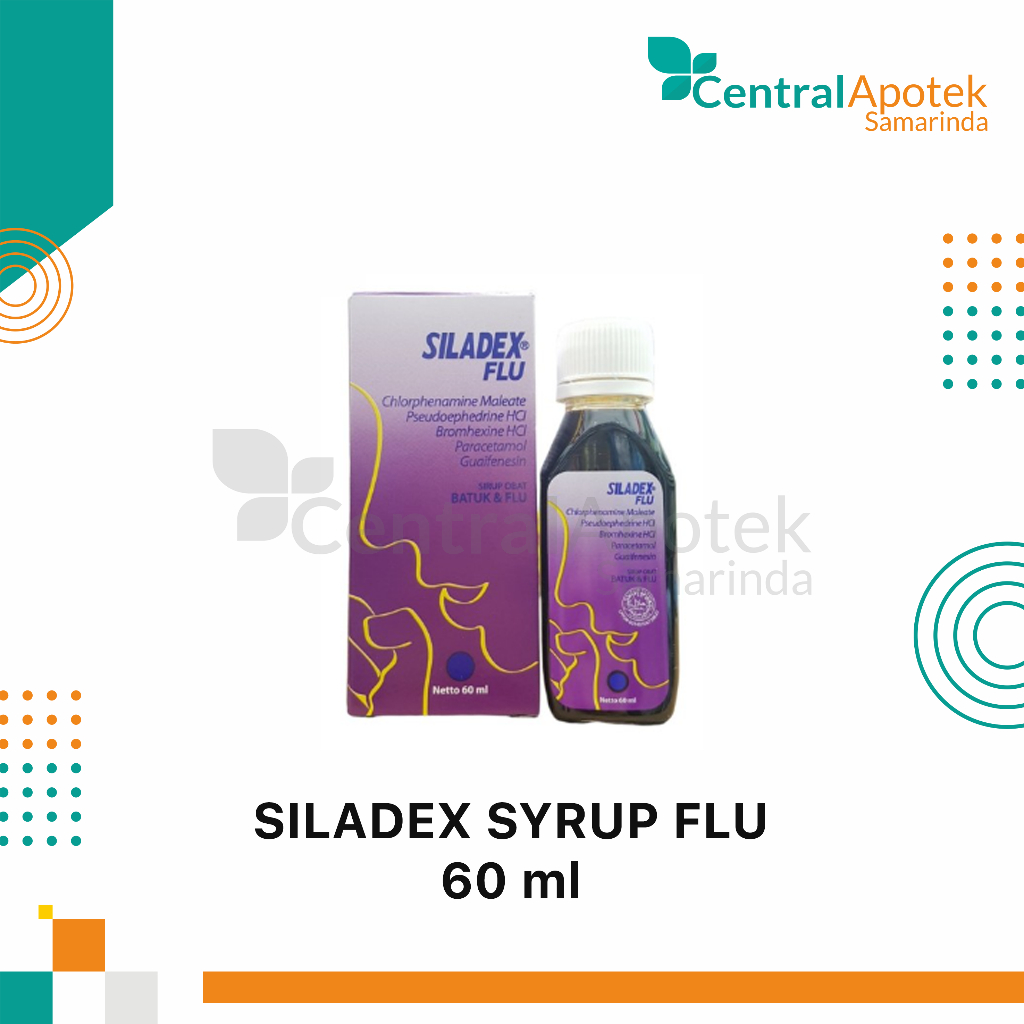 Siladex Flu Syrup 60 ml/ Botol / Obat Demam, Batuk Berdahak, dan Pilek / Obat Flu untuk Dewasa