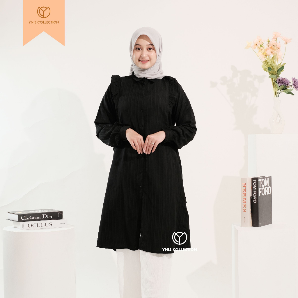 Er Tunik Hitam By YNIS Collection / tunik couple / atasan cewek / tunik syari / premium / tunik mura