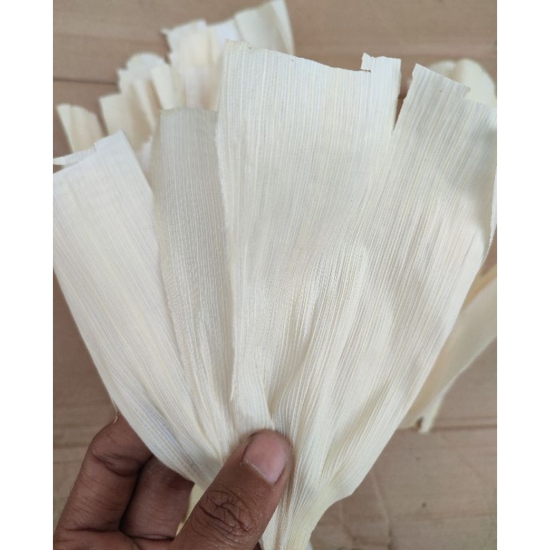

klobot jagung/kulit jagung buat kerajinan ukuran 13 cm 75 lembar