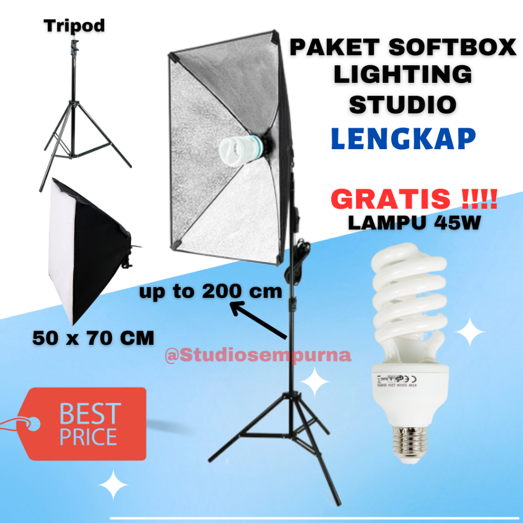 Paket Softbox Lighting Studio Lengkap