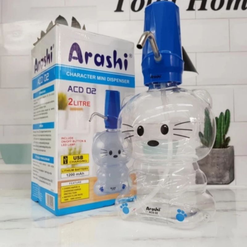 ARASHI Dispenser Mini 2 Liter Botol Air Pompa Air Galon Digital ACD01