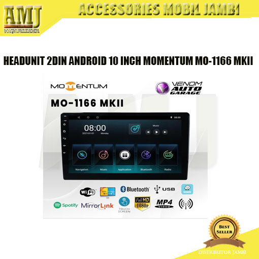 HEADUNIT 2DIN 10 INCH MOMENTUM MO-1166 MKII ANDROID AUTO APPLE CARPLAY