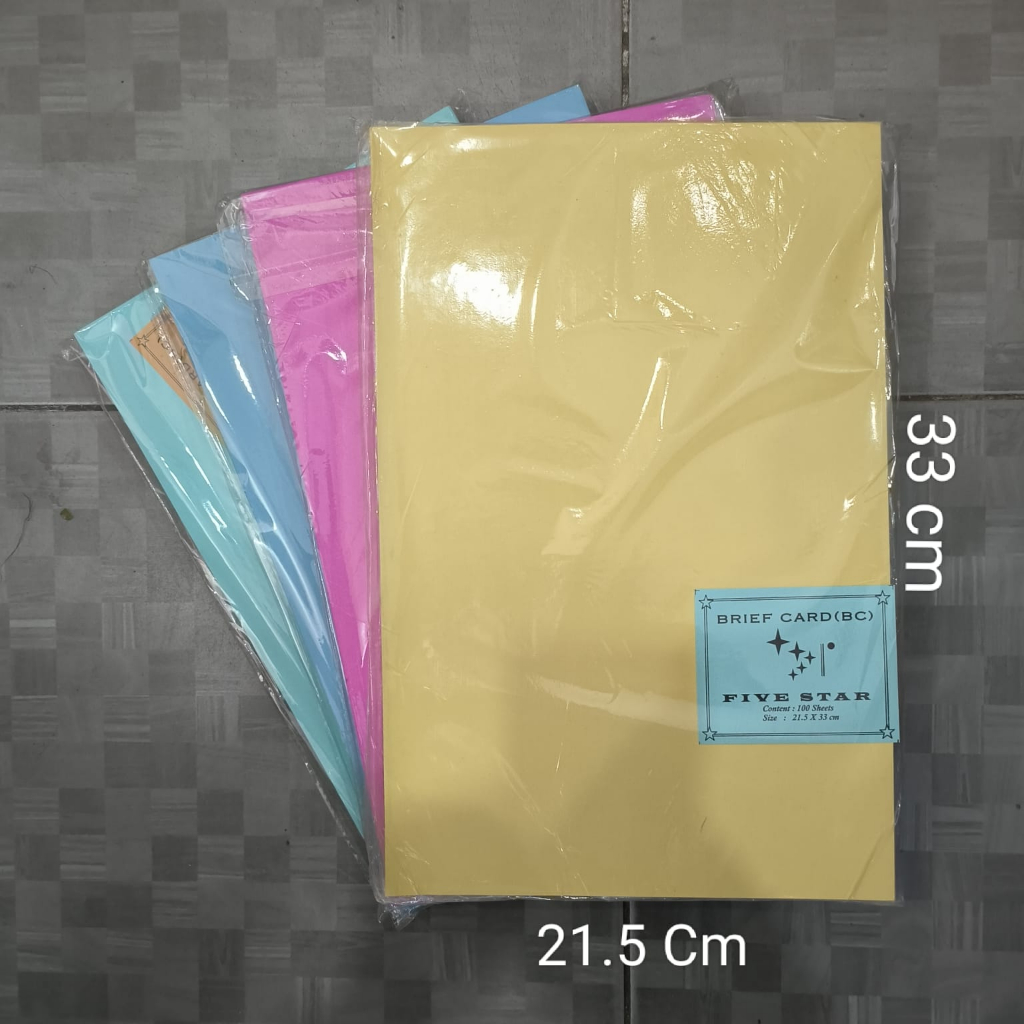 

Kertas Sertifikat / karton manila WARNA folio F4 BC (Isi 100 Lembar)