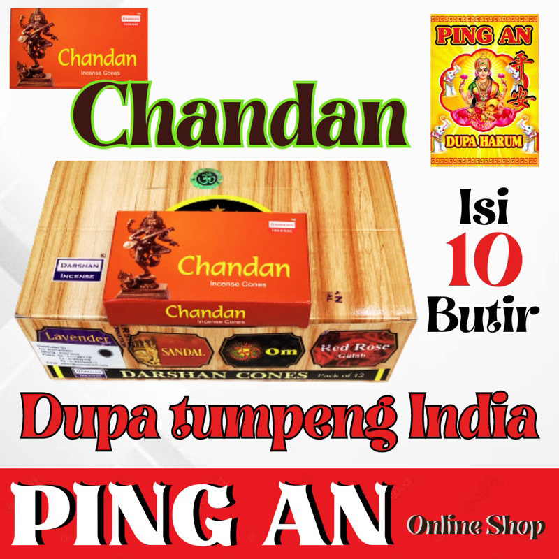Dupa Tumpeng India “CHANDAN” Cone Darshan insence