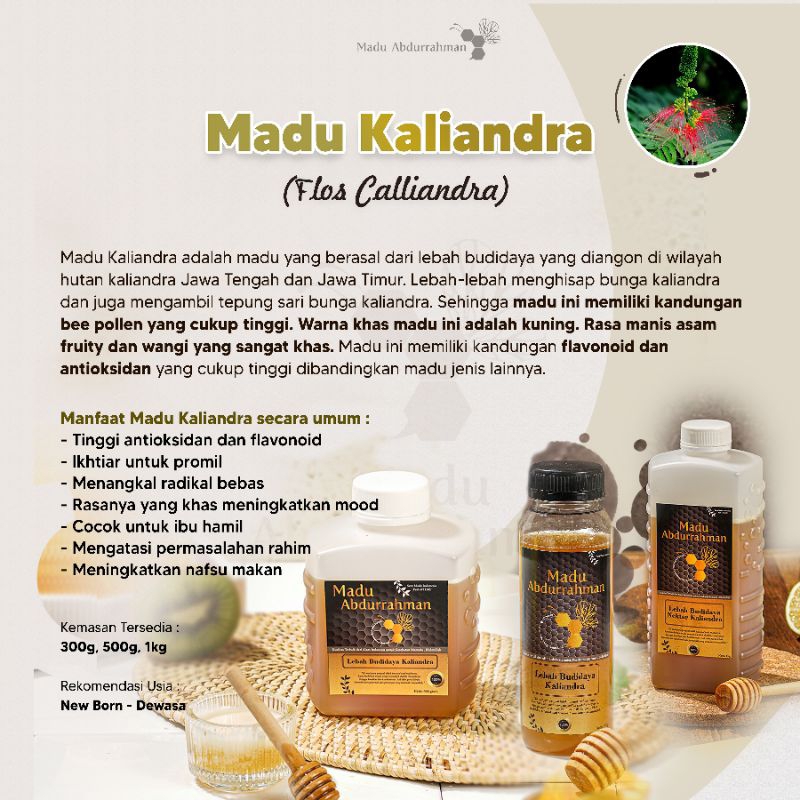 

Madu Abdurrahman Kaliandra (+-500gr)100% ASLI & MURNI Raw Honey