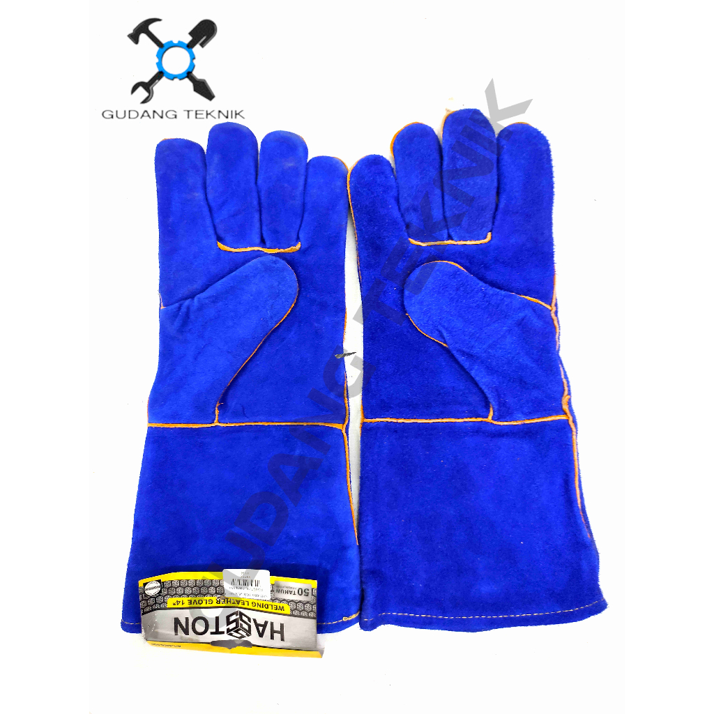 (HASSTON 4050-006) Sarung Tangan Kulit Las 14" 4050-006 HASSTON PROHEX / Sarung Tangan Las BIRU 4050