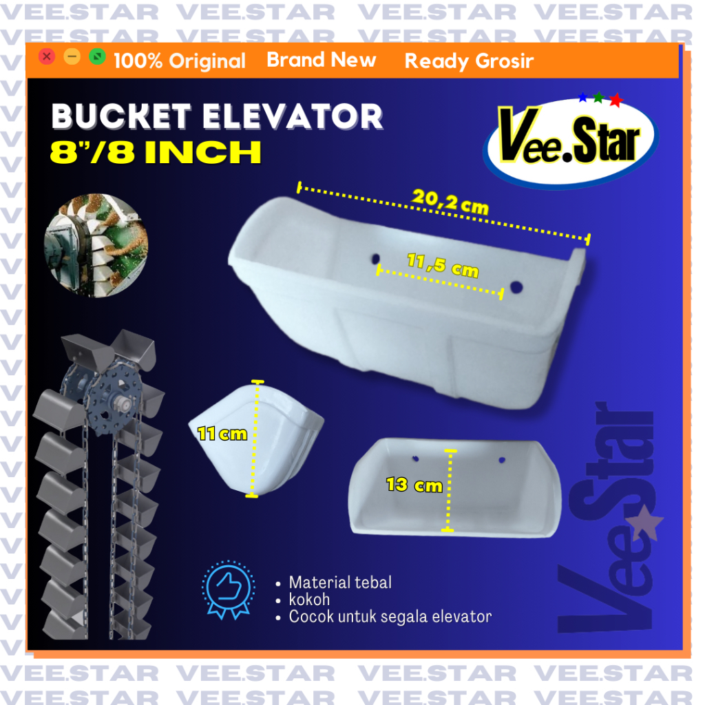 Bucket Elevator 8 inch / Bucket Elevator 8 Inci / Cintungan 8" Mura