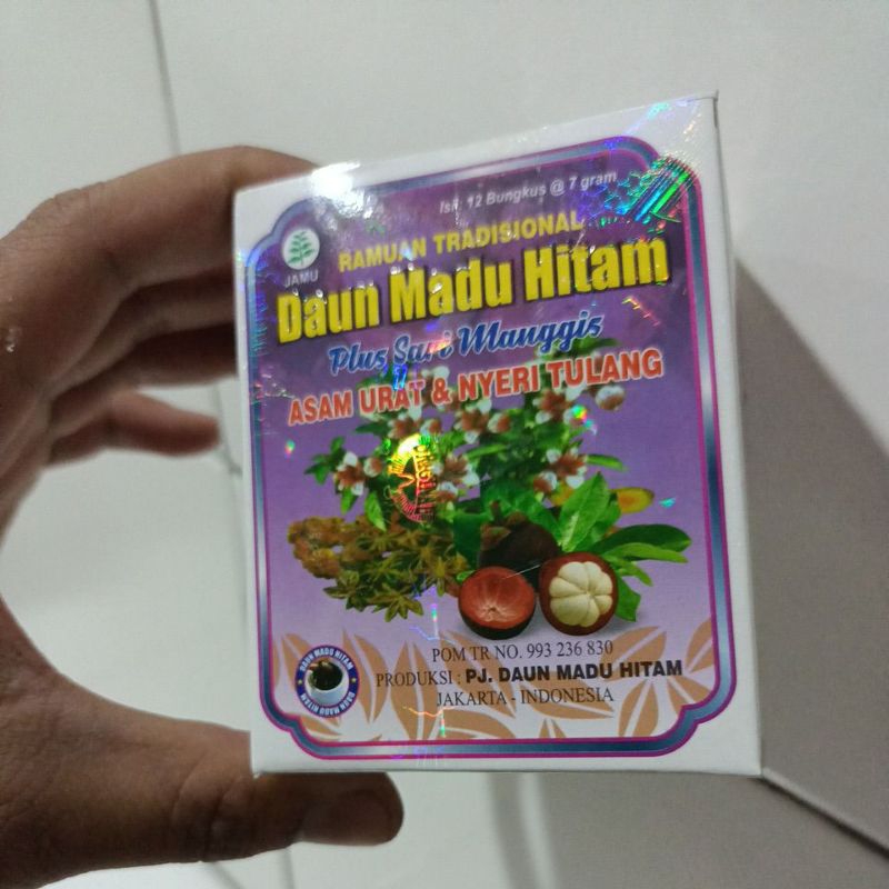 

( 12 Sachet ) Jamu Daun Madu Hitam Plus Sari Manggis