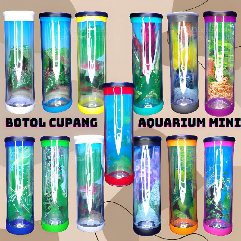 Aquarium mini/ Soliter Cupang/ Soliter mini/ Soliter ikan/ Botol ikan Cupang/ Aquarium ikan hias