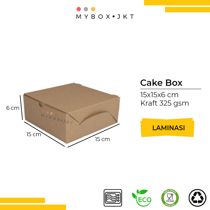 Box Dus Kotak Kue Pizza Nasi Kraft 15x15x6 LAMINASI