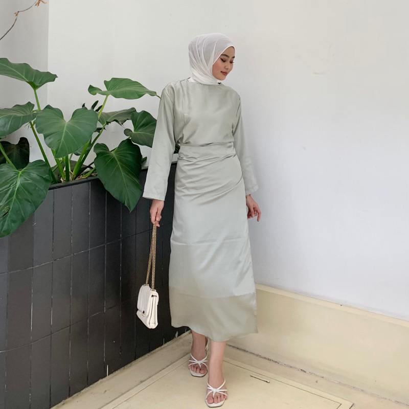 KAFTAN LILIT GAMIS MUSLIM REMAJA POLOS KAFTAN SIMPEL GAUN KONDANGAN BUSANA BRIDESMAID ALL SIZE