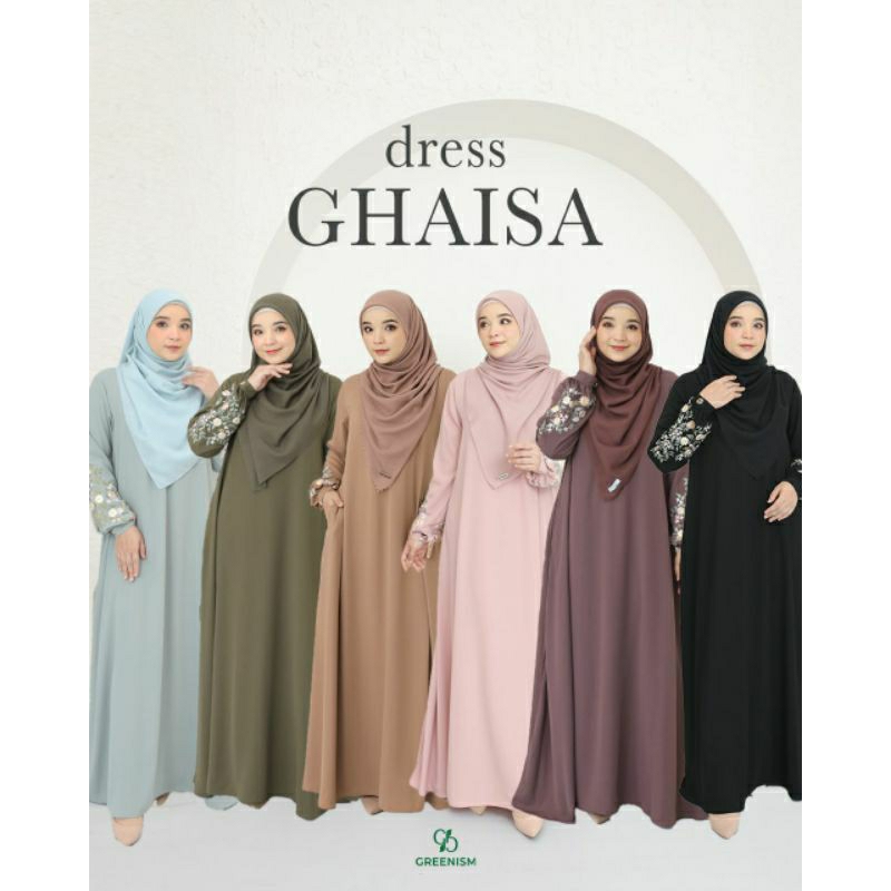 GHAISA DRESS BY GREENISM | GAMIS POLOS MOTIF BORDIR