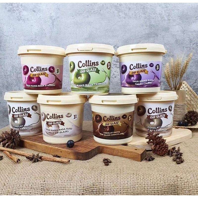 

Collins 1 kg / Collins Dip Glaze / Collins Coklat / Collins Strawberry Susu Tiramisu Green Tea Taro