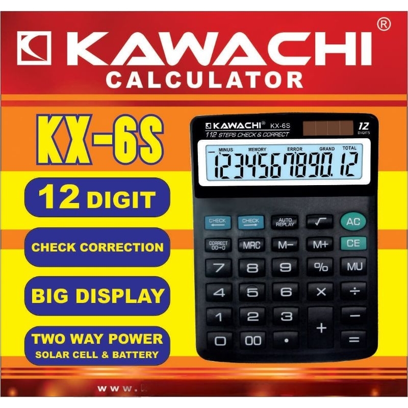 

Kalkulator Dagang Pasar 12 DIGIT KX 6S Kawachi