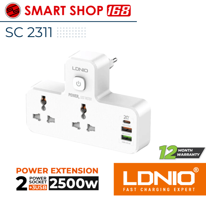 LDNIO SC2311 Power Socket 3 USB Port Adapter