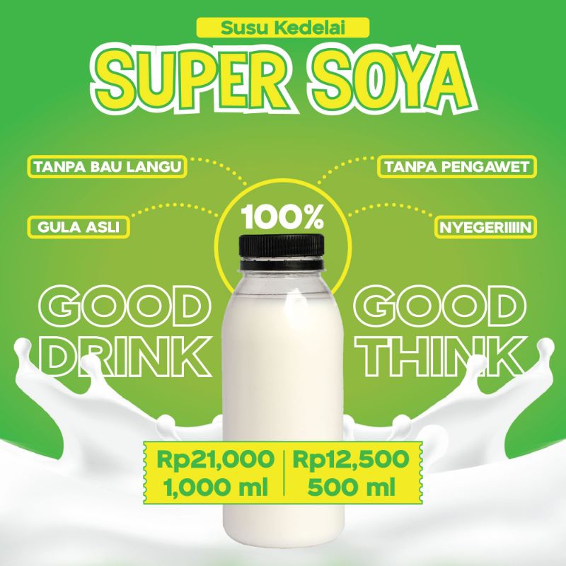 

Susu Kedelai Premium SUPER SOYA (Fresh, Murni, Home Made)